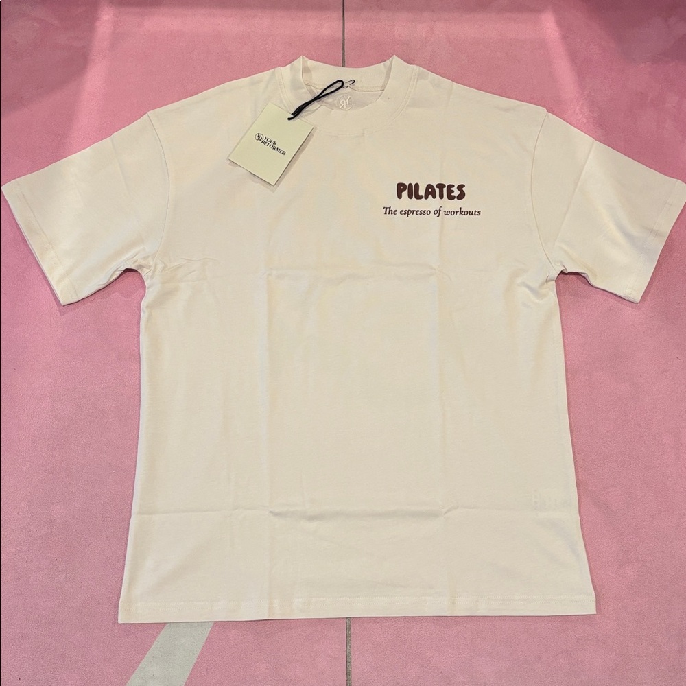CCO! NWT Pilates the Espresso of Workouts Coffee & Pilates name a better duo Tee - Picture 4 of 11